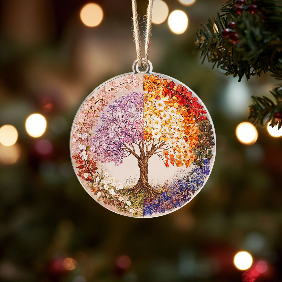 Bestchoo 2D Acrylic Ornament - Four Seasons Tree of Life
