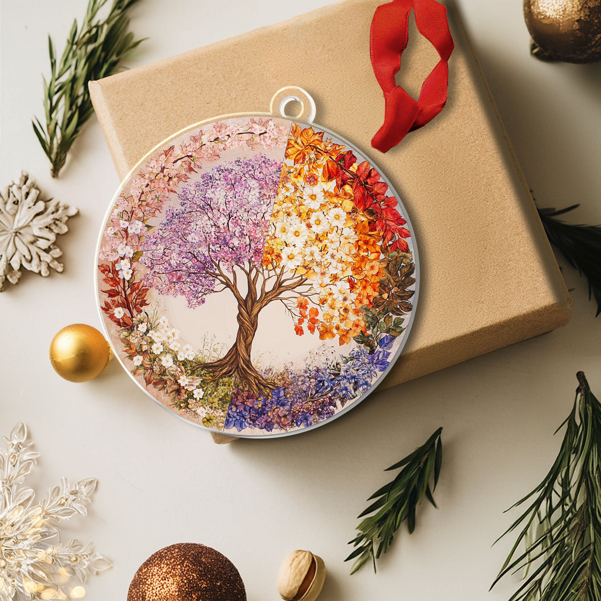 Bestchoo 2D Acrylic Ornament - Four Seasons Tree of Life