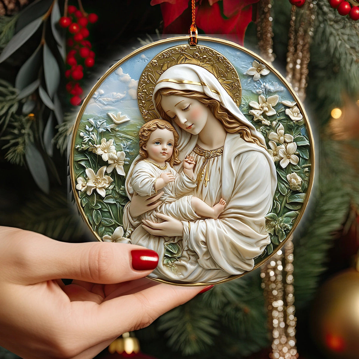 Bestchoo 2D Acrylic Ornament Blessed Maternal Grace
