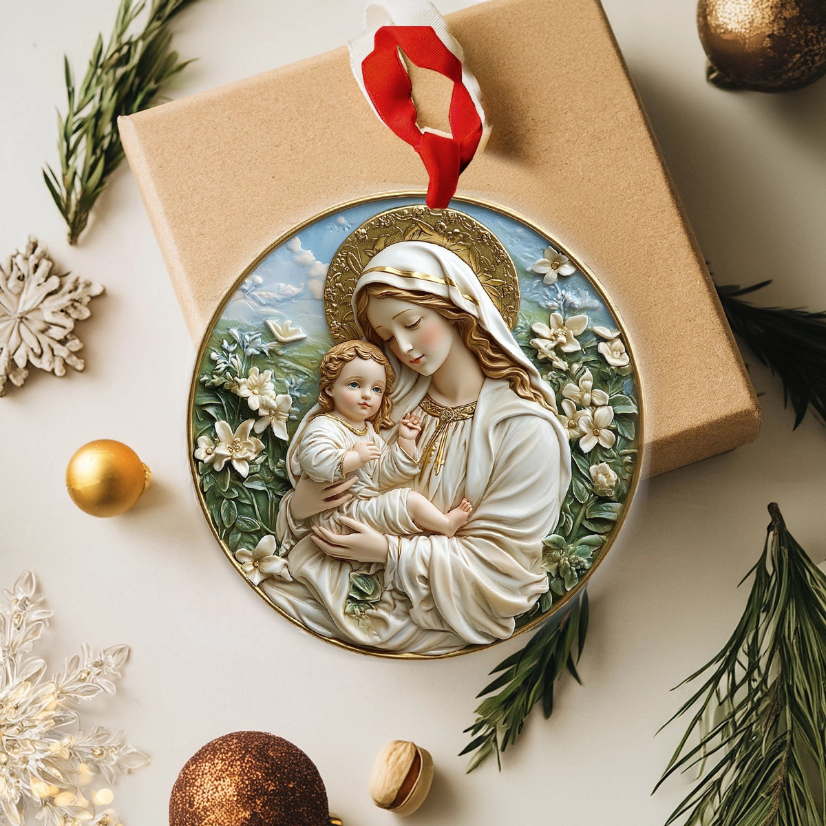 Bestchoo 2D Acrylic Ornament Blessed Maternal Grace