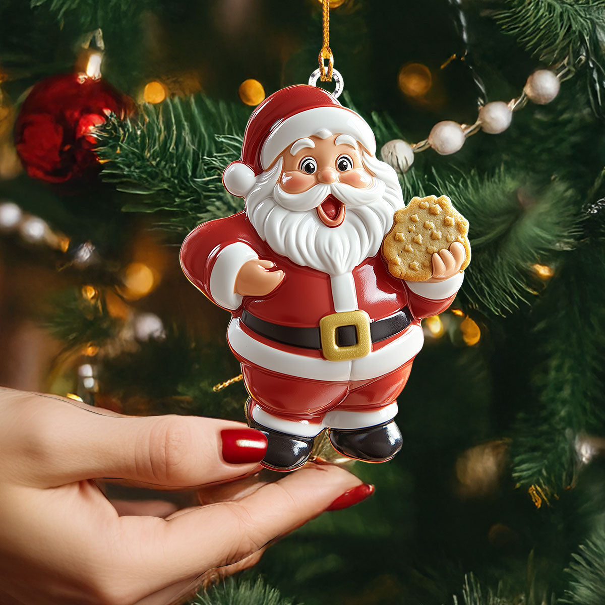 Bestchoo 2D Acrylic Ornament - Santa's Sweet Treat