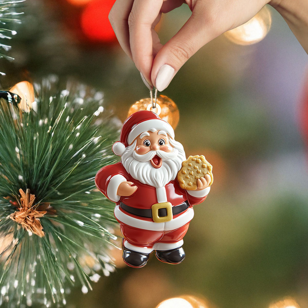 Bestchoo 2D Acrylic Ornament - Santa's Sweet Treat