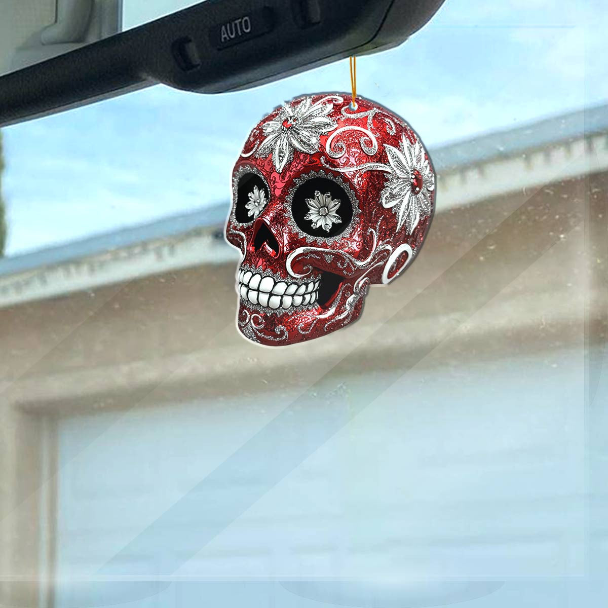 Bestchoo 2D Acrylic Ornament Red Sugar Skull