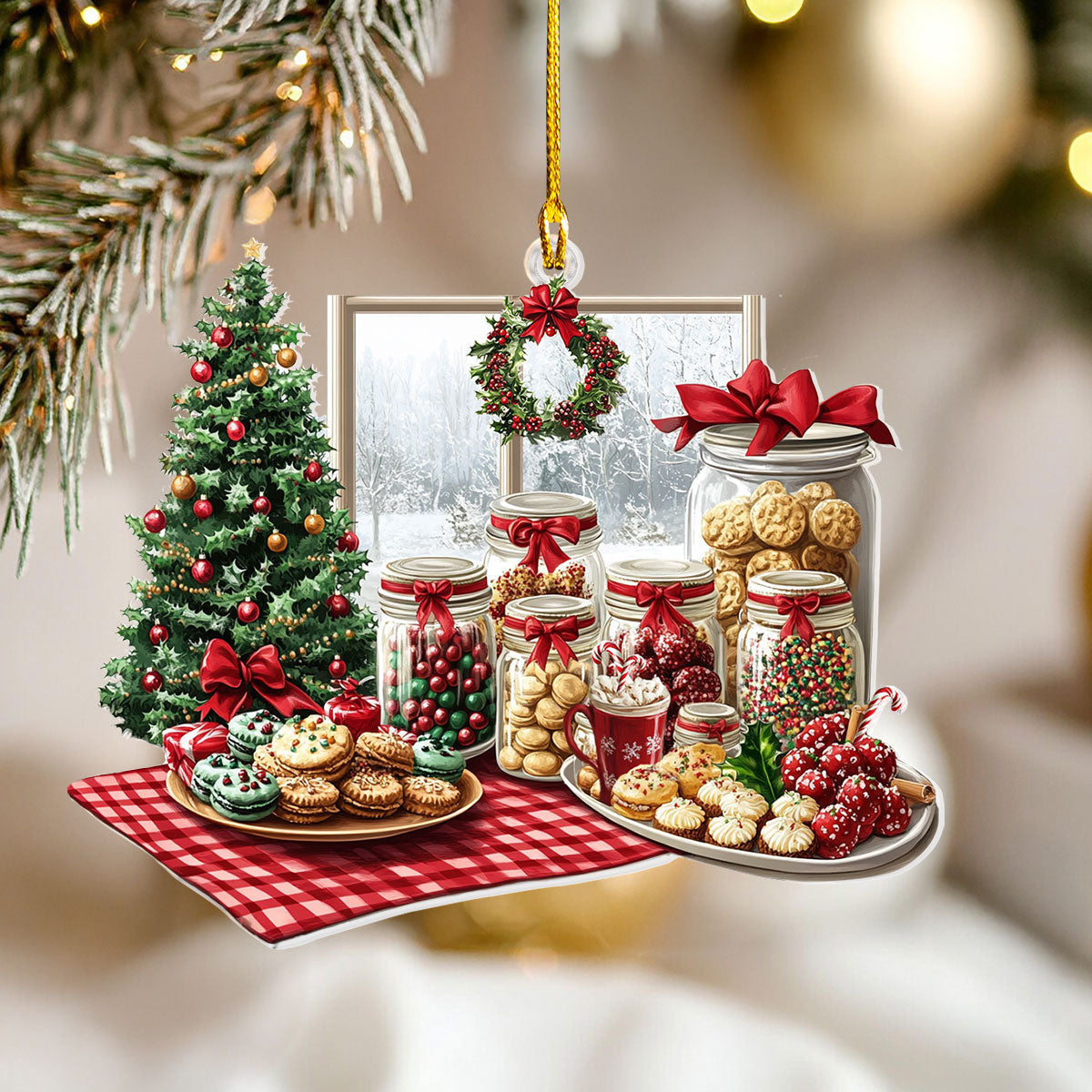 Bestchoo 2D Acrylic Ornament Holiday Cookie Haven