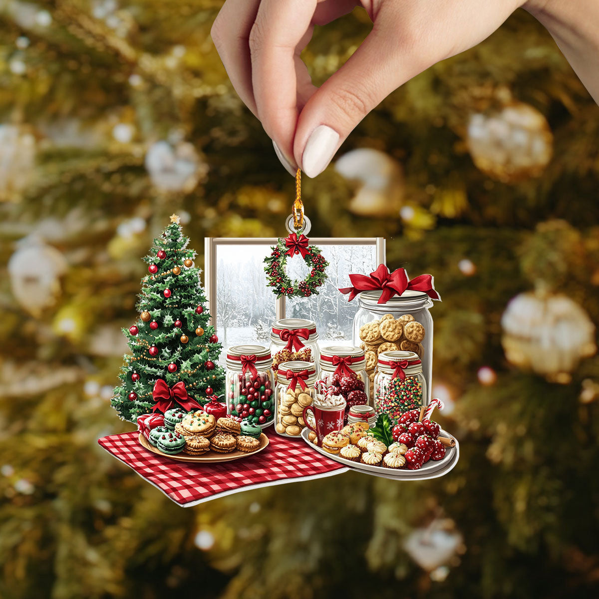 Bestchoo 2D Acrylic Ornament Holiday Cookie Haven