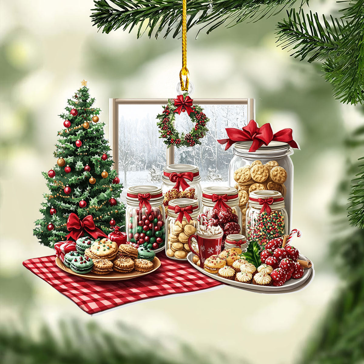 Bestchoo 2D Acrylic Ornament Holiday Cookie Haven