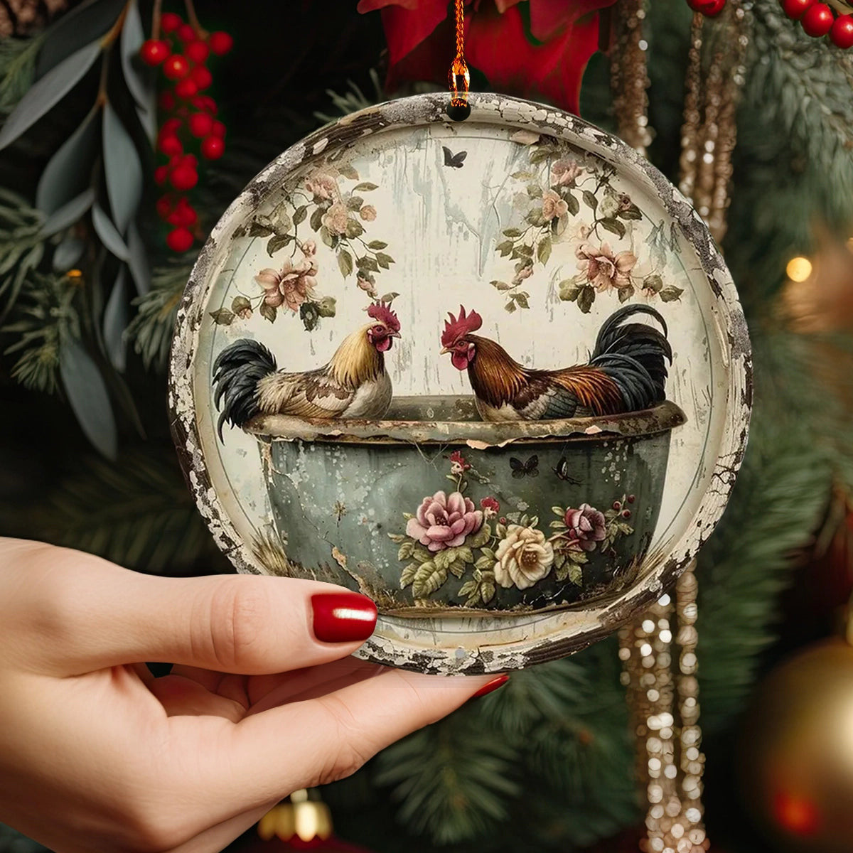 Bestchoo 2D Acrylic Ornament Rustic Farmhouse Couple