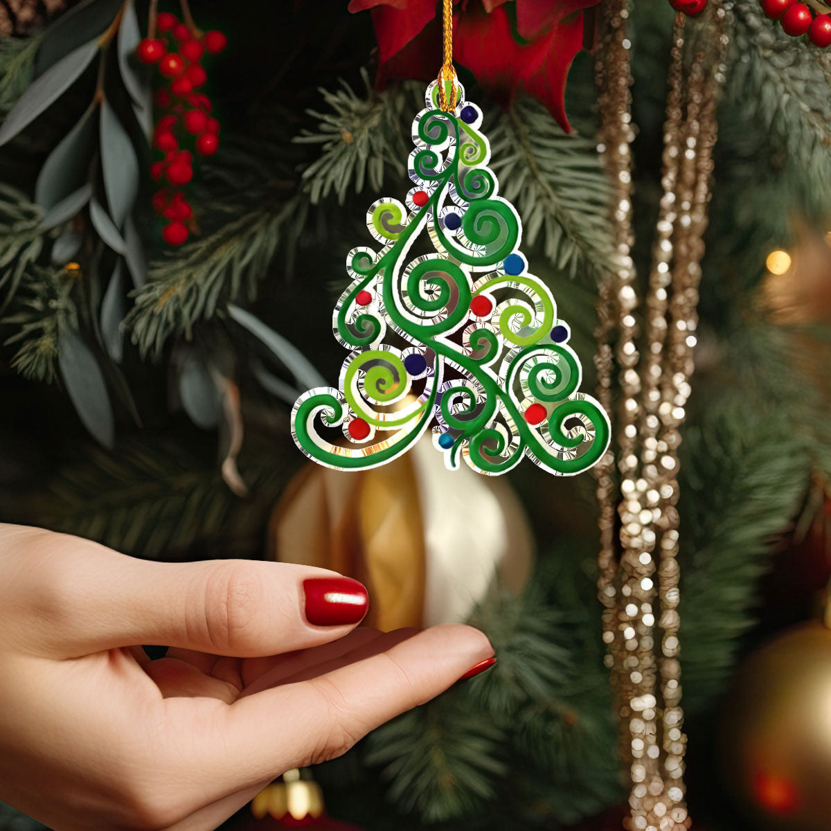 Bestchoo Acrylic Ornament Christmas Tree Elegance
