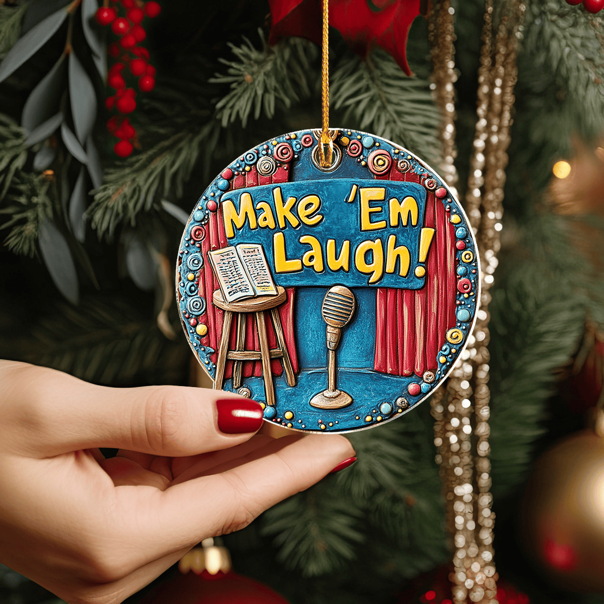 Bestchoo 2D Acrylic Ornament Make Em Laugh