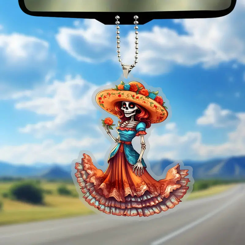 Bestchoo 2D Acrylic Ornament - Pack Discount Skeleton And Flowers