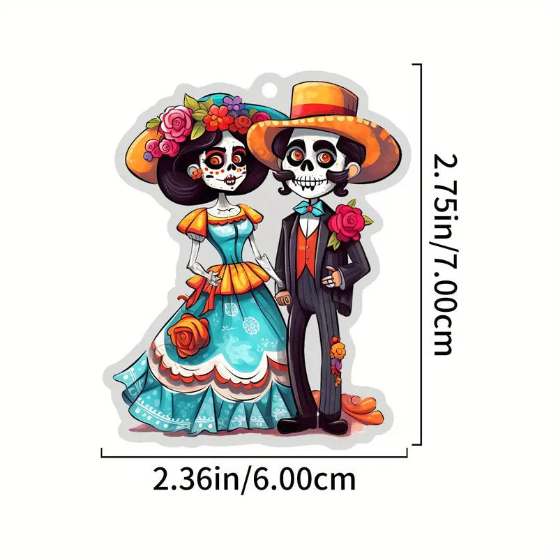 Bestchoo 2D Acrylic Ornament - Pack Discount Skeleton And Flowers