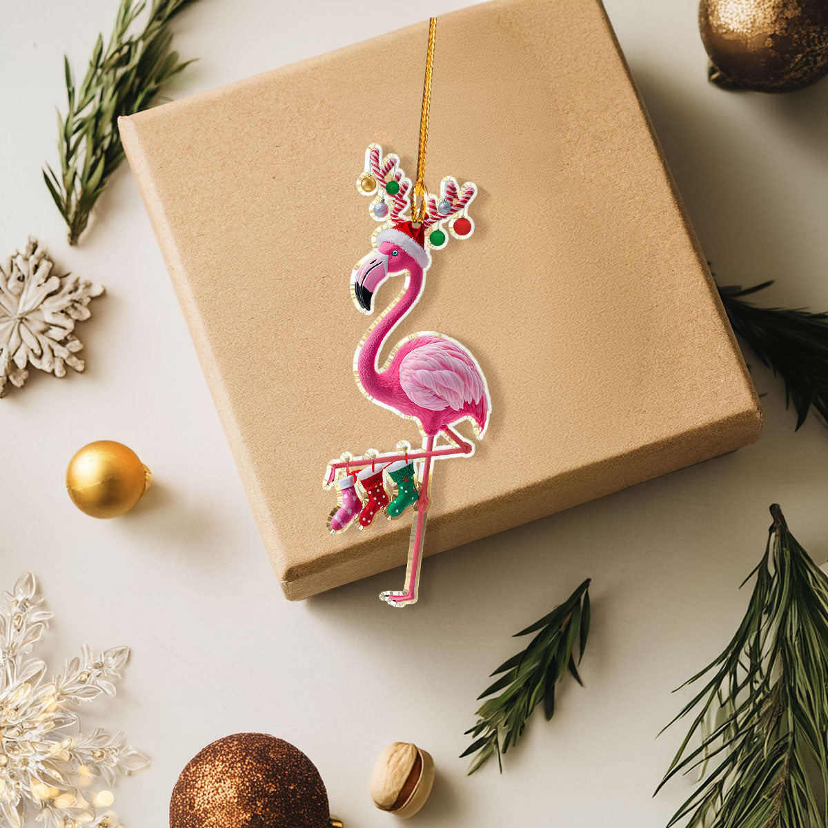 Bestchoo 2D Acrylic Ornament Lovely Flamingo