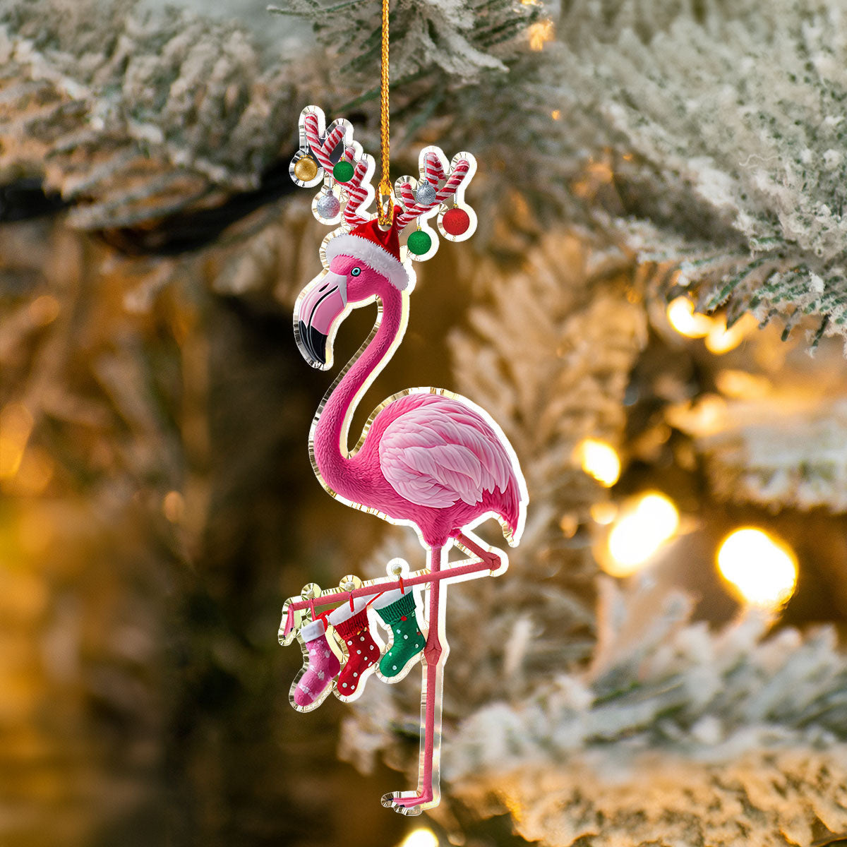 Bestchoo 2D Acrylic Ornament Lovely Flamingo