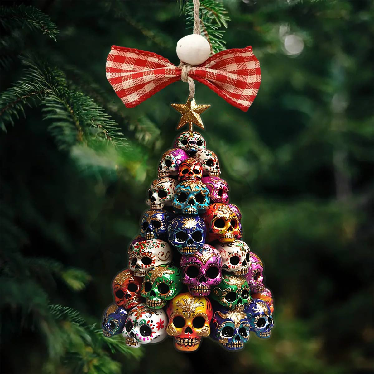 Bestchoo 2D Acrylic Ornament Gorgeous Skulls Christmas Tree Lovely