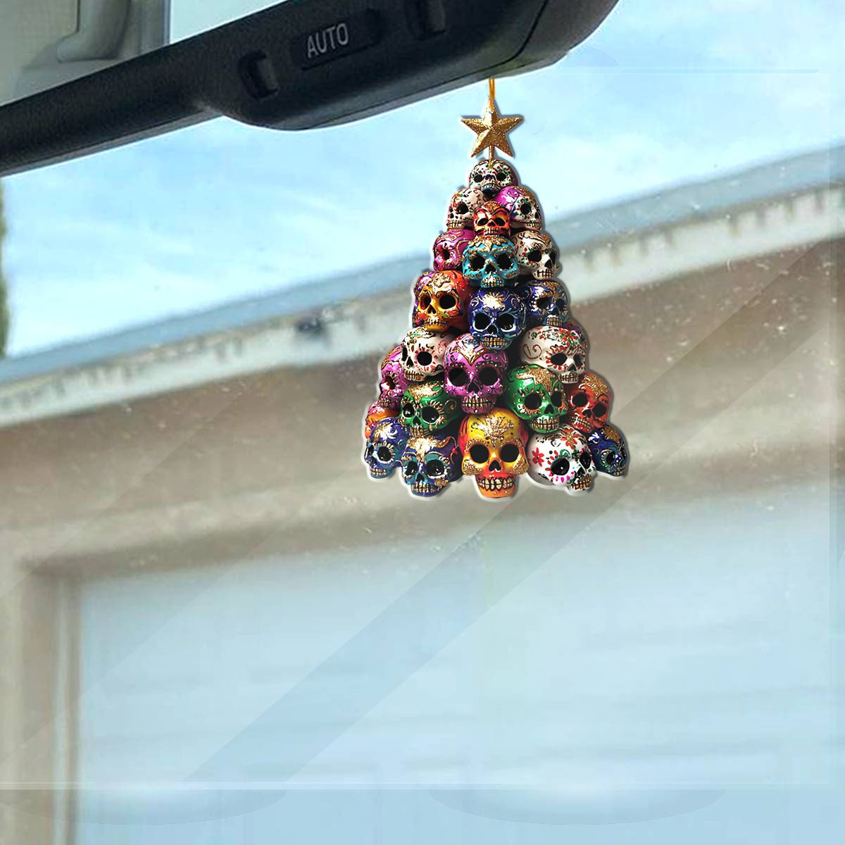 Bestchoo 2D Acrylic Ornament Gorgeous Skulls Christmas Tree Lovely
