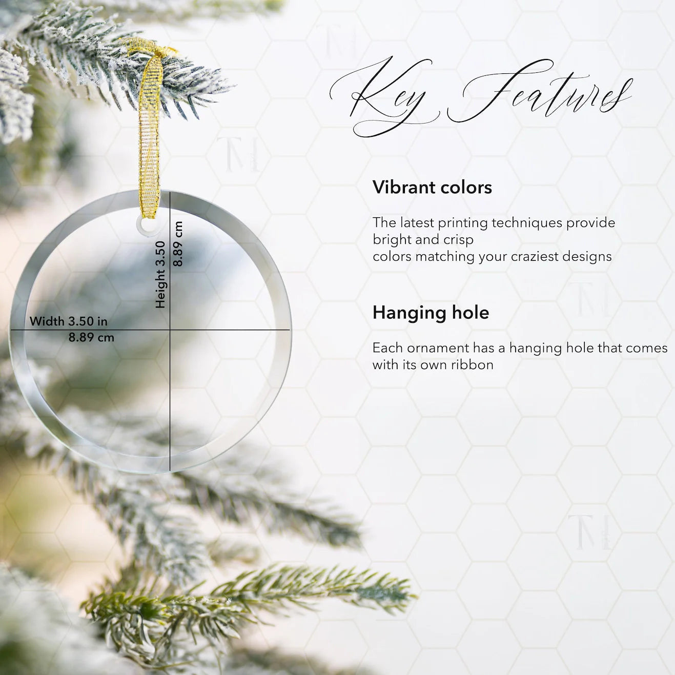 Bestchoo 2D Acrylic Ornament Sparkling Floral Hummingbird
