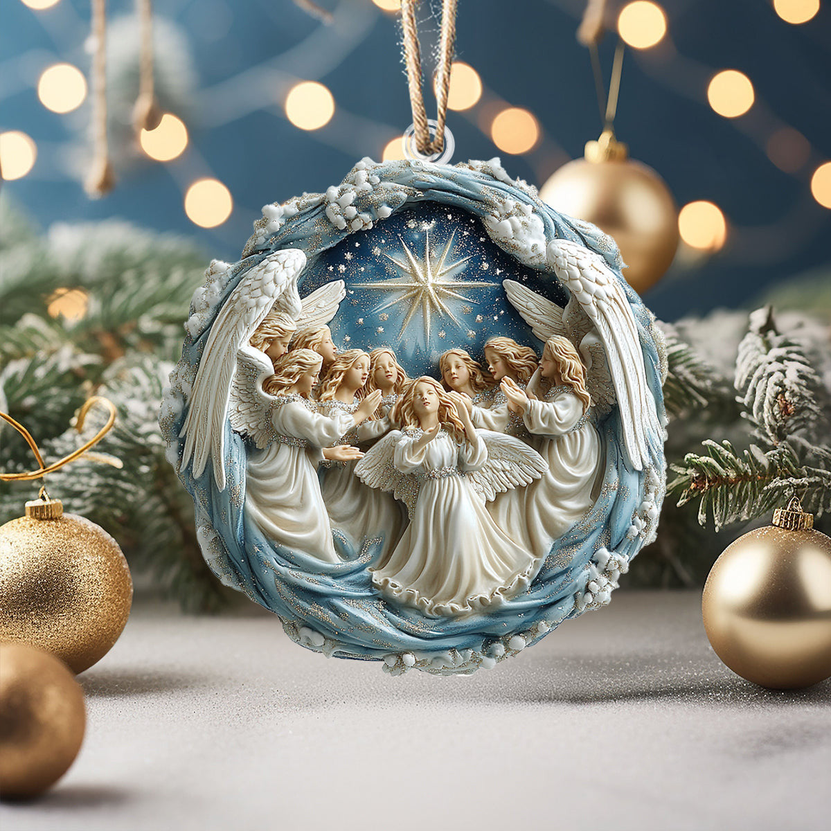 Bestchoo 2D Acrylic Ornament - Heavenly Choir Angel Christmas