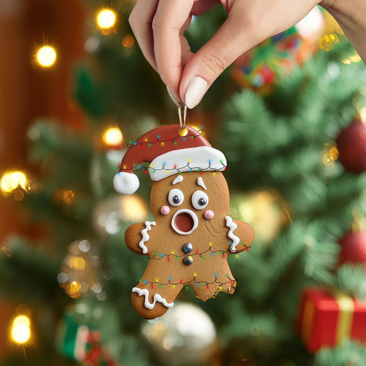 Bestchoo 2D Acrylic Ornament - Oops! Gingerbread Man Ornament