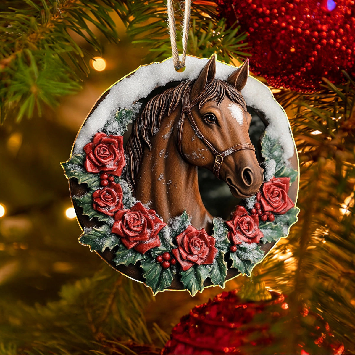 Bestchoo 2D Acrylic Ornament Magic Rose Horse