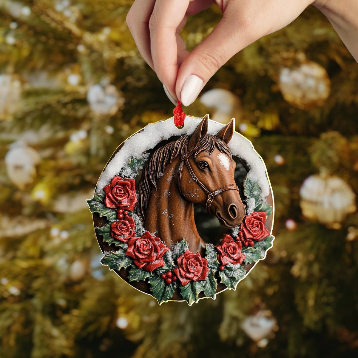 Bestchoo 2D Acrylic Ornament Magic Rose Horse