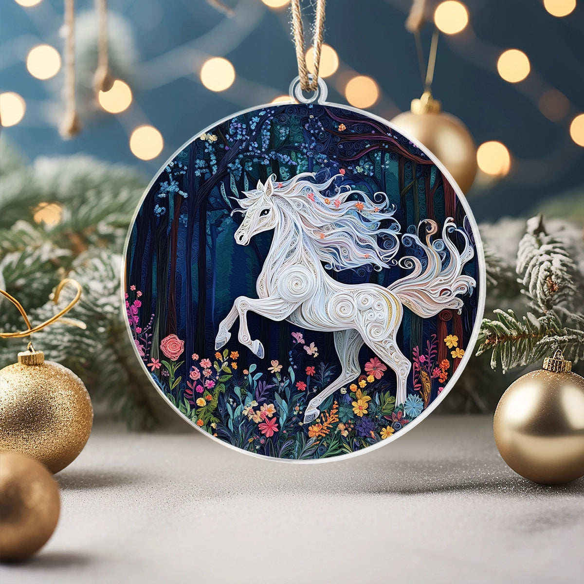 Bestchoo 2D Acrylic Ornament Whimsical Horse Dream