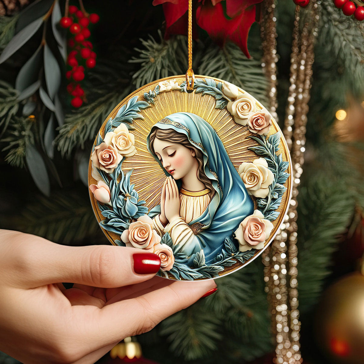 Bestchoo 2D Acrylic Ornament Blessed Serenity