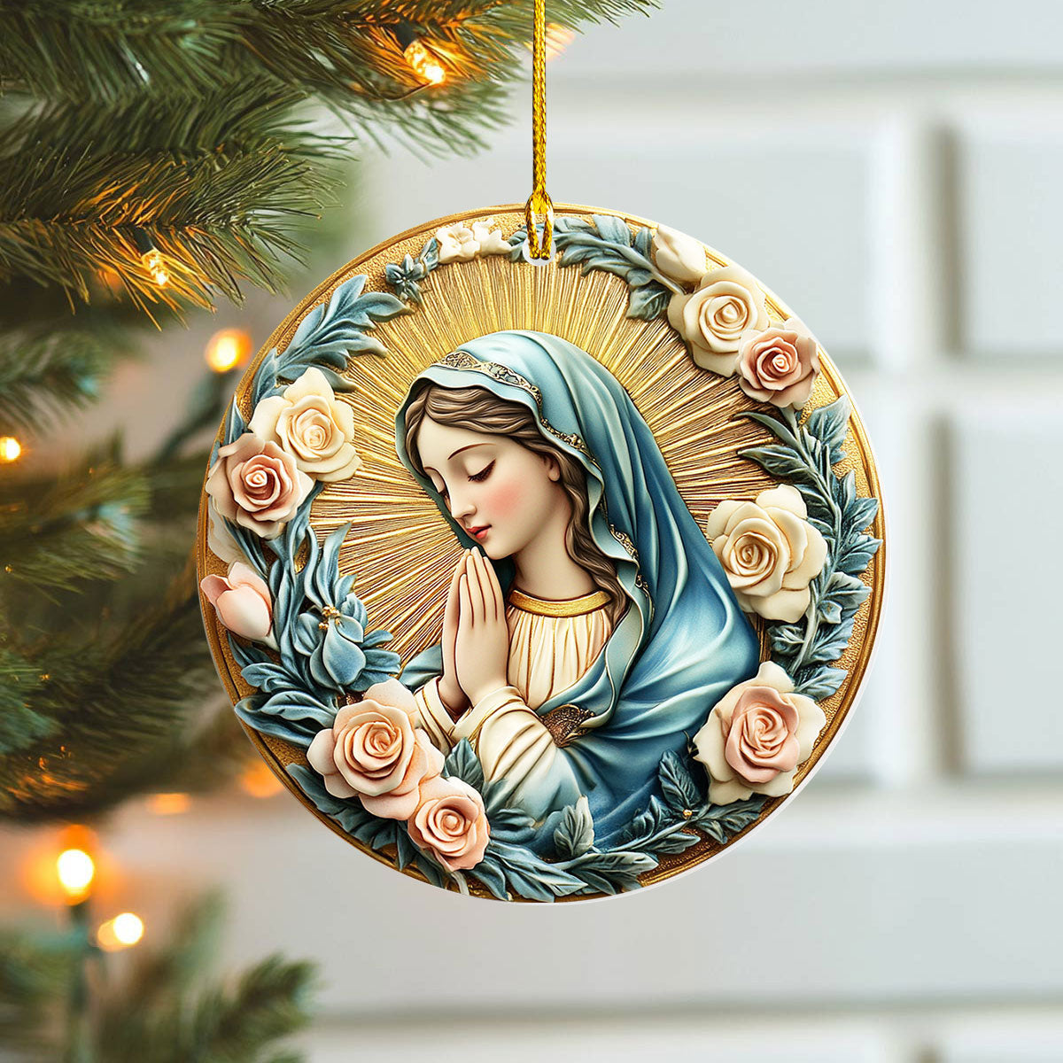 Bestchoo 2D Acrylic Ornament Blessed Serenity