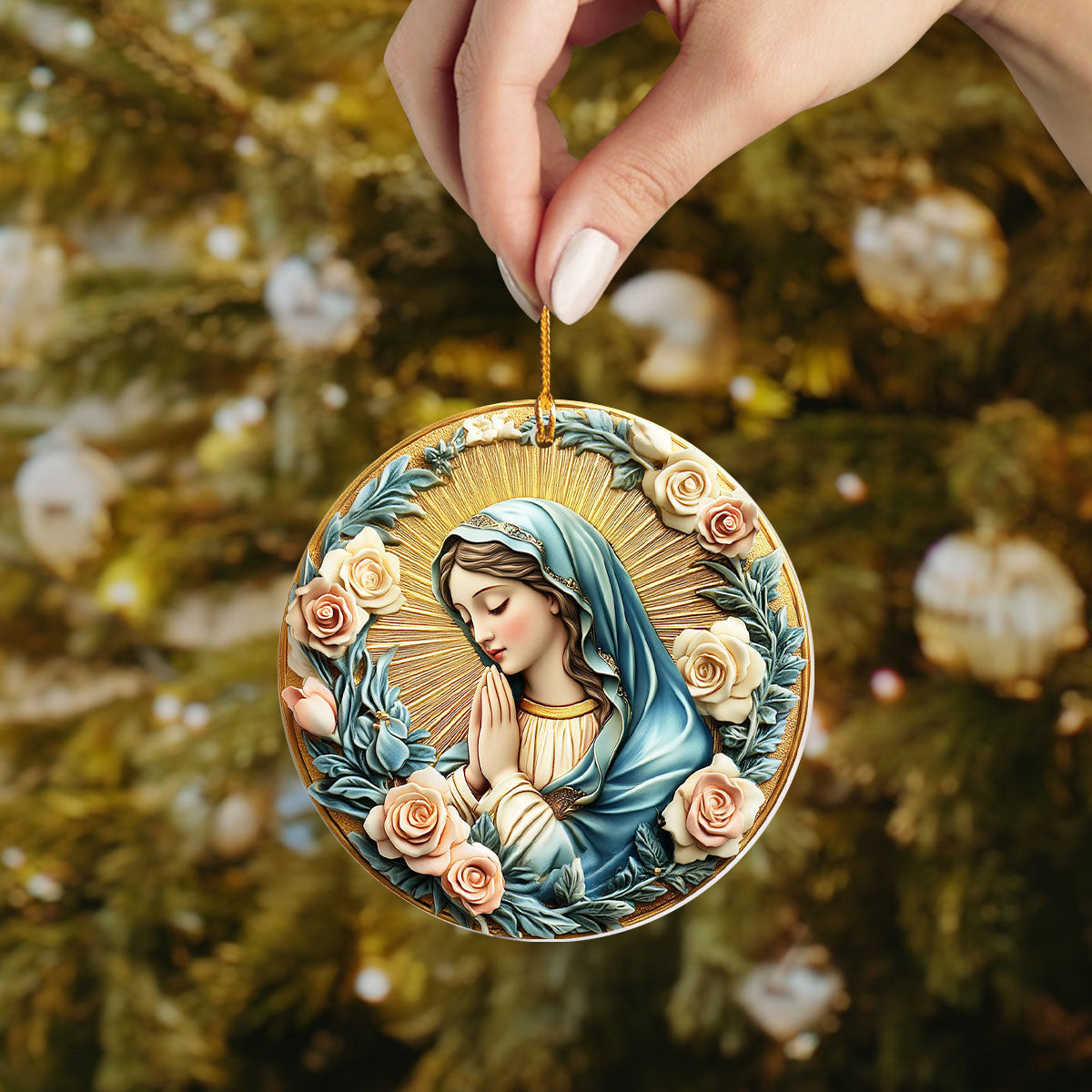 Bestchoo 2D Acrylic Ornament Blessed Serenity