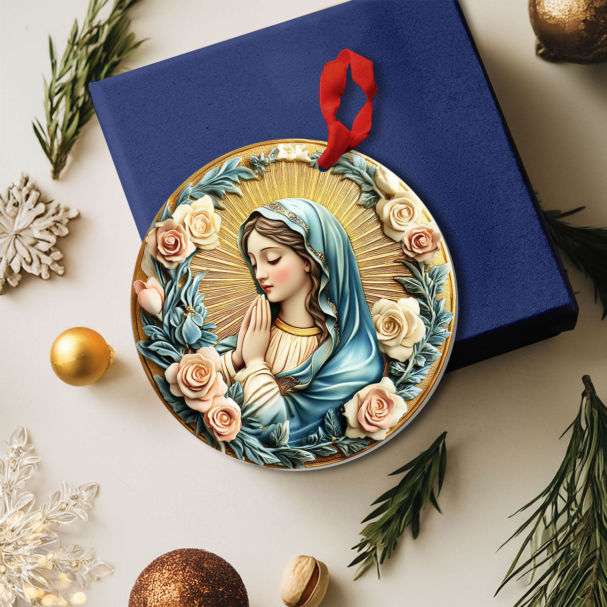 Bestchoo 2D Acrylic Ornament Blessed Serenity