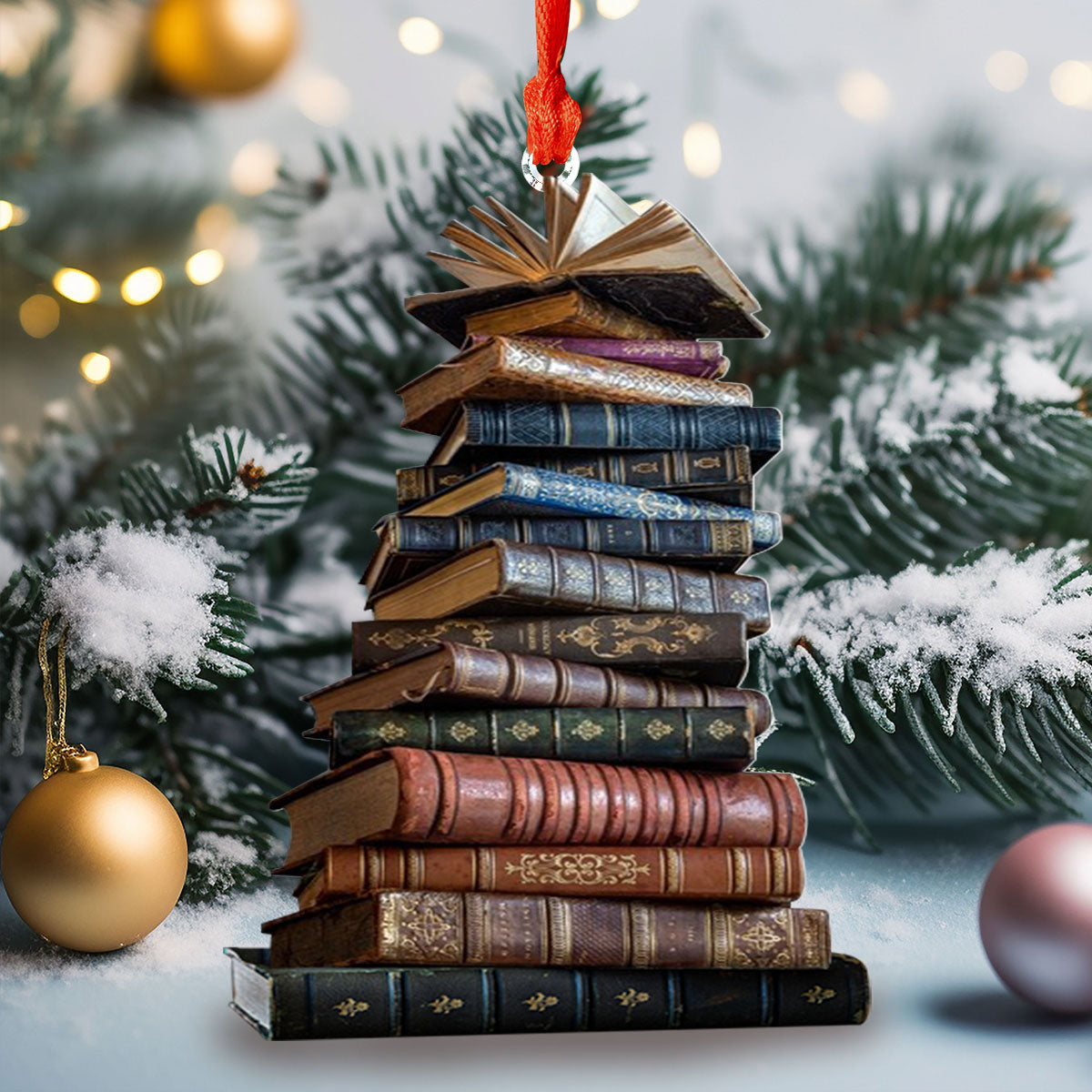 Bestchoo 2D Acrylic Ornament - Tower of Books