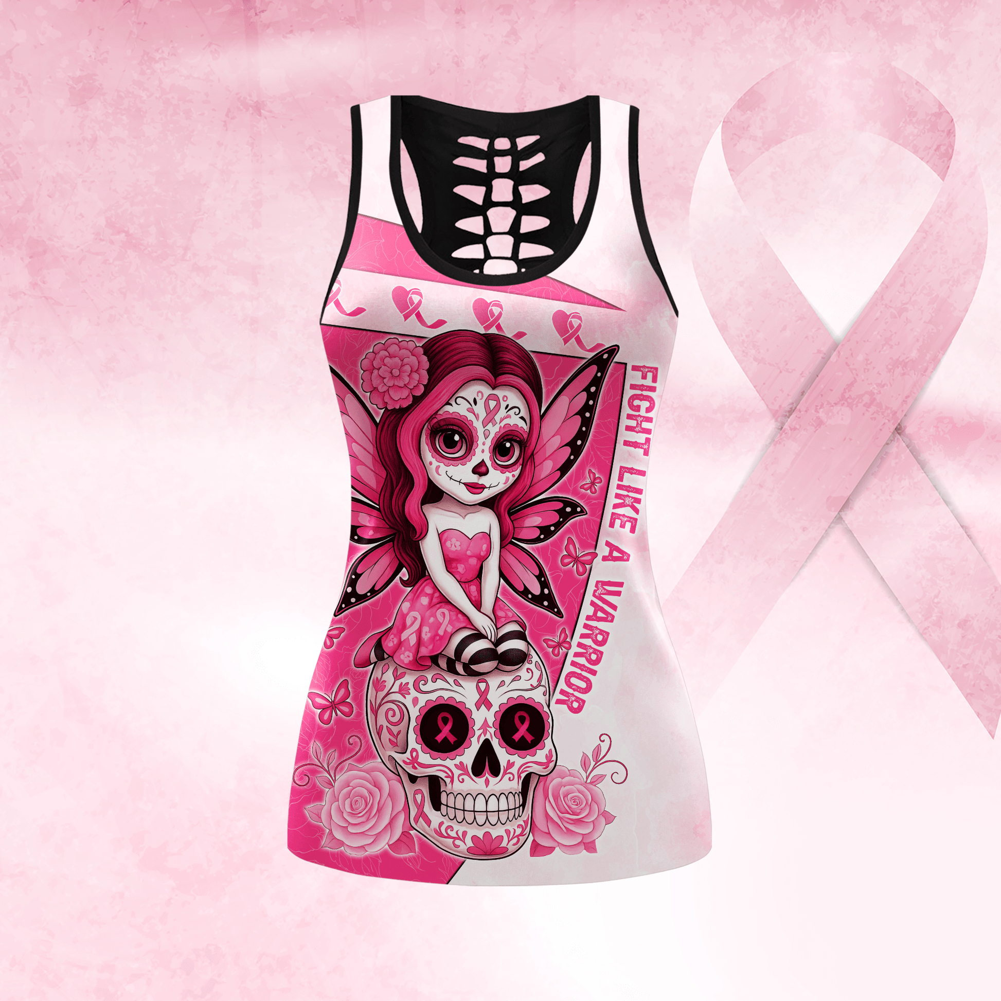 Fight Like A Warrior -  Combo Legging Breast Cancer Awareness, Custom Choo
