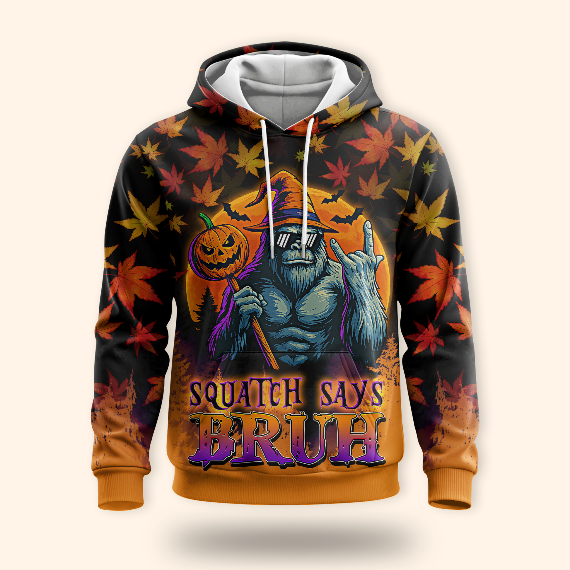 Bigfoot Witch Halloween Pumpkin shirt, Custom Choo