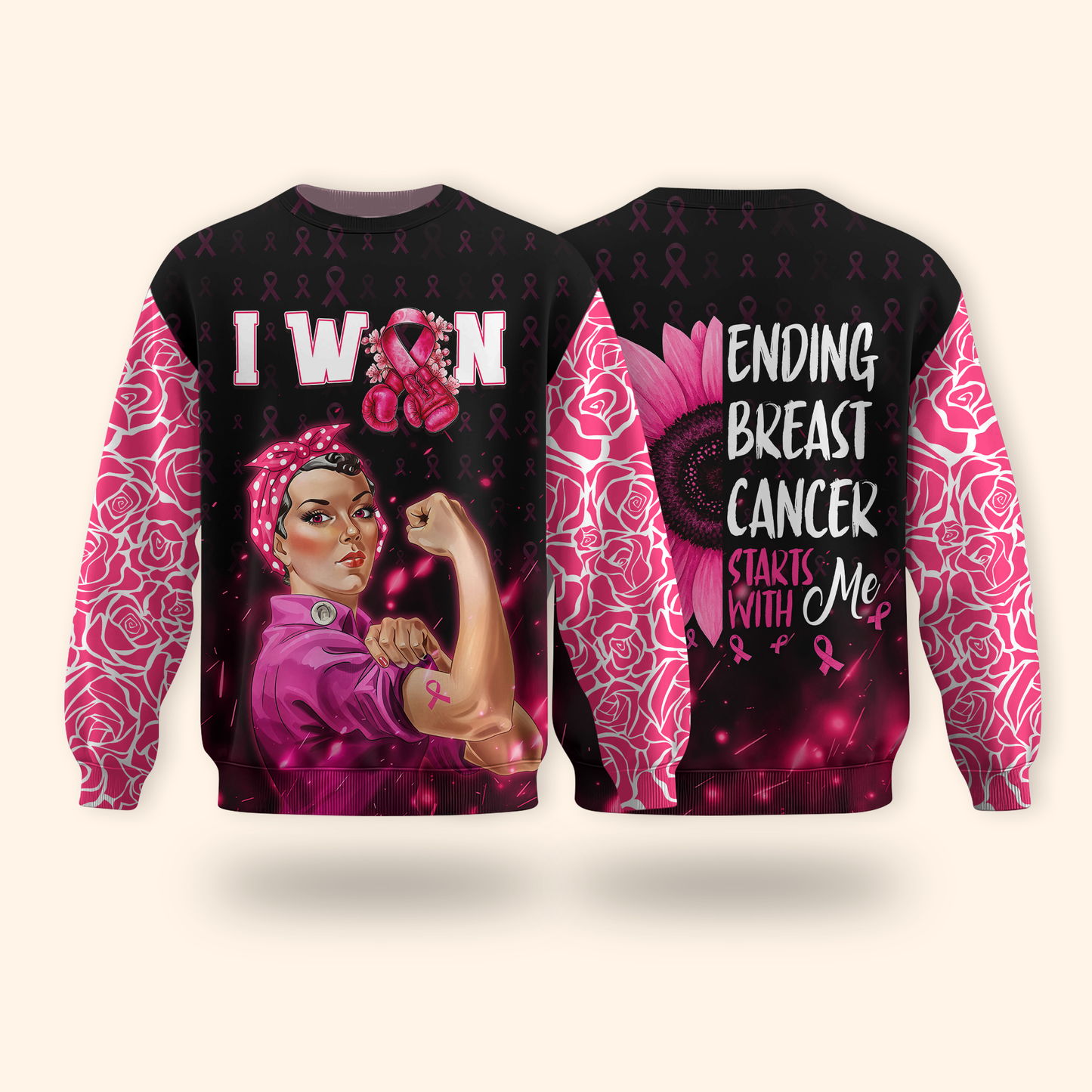 "I Won" Pink Ribbon Fighter Rosie the Riveter