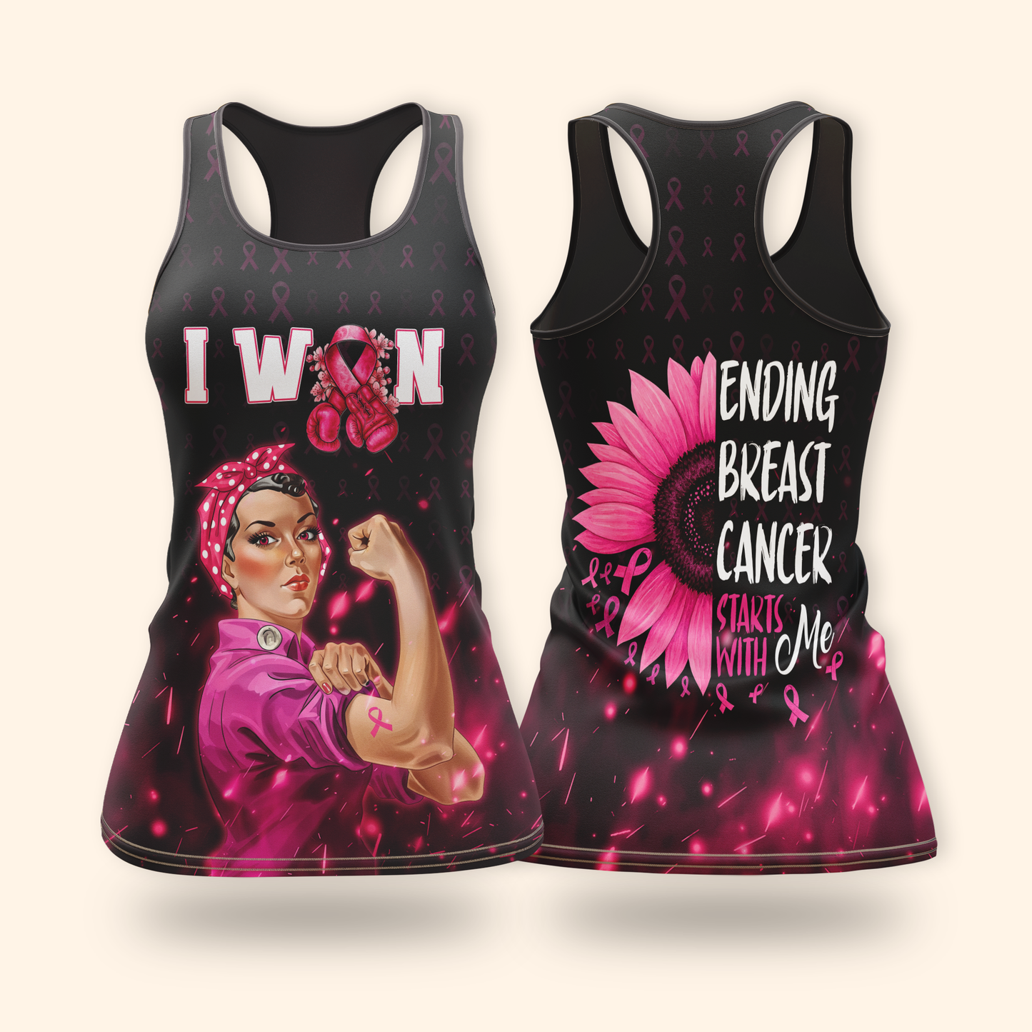 "I Won" Pink Ribbon Fighter Rosie the Riveter