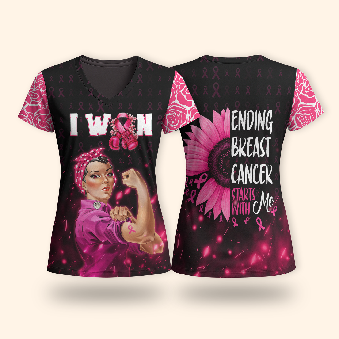 "I Won" Pink Ribbon Fighter Rosie the Riveter