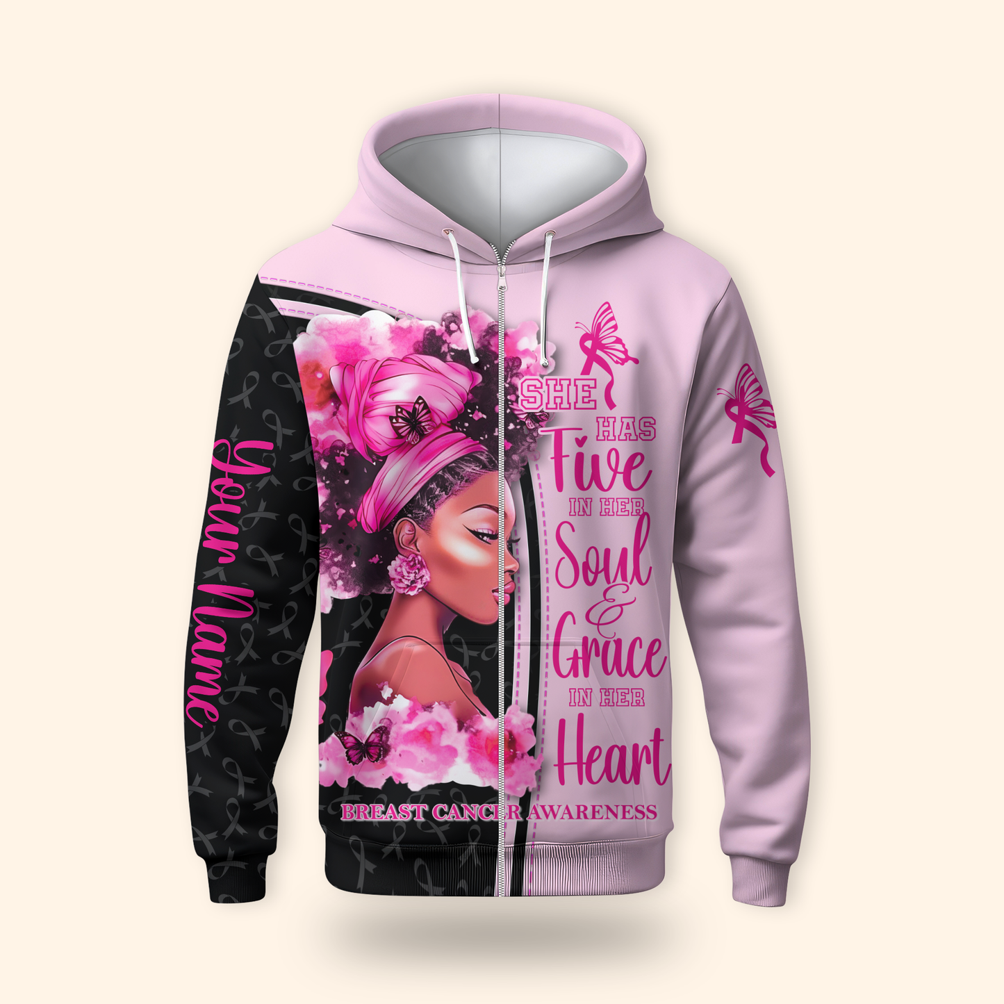 Personalized Breast Cancer Awareness Shirt for Black Women