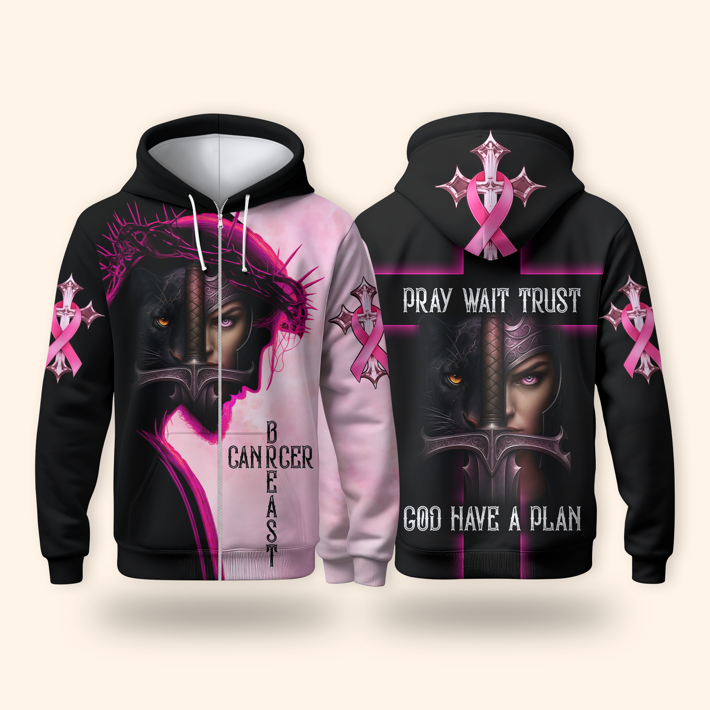 Custom Name Pink Panther Warrior Breast Cancer Awareness Outfit