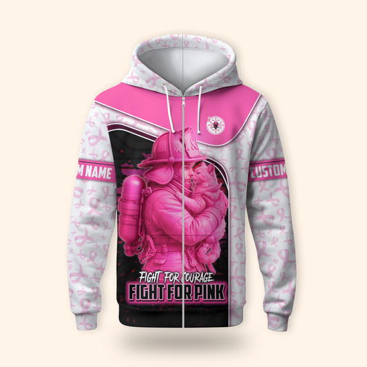 Firefighter Breast Cancer Awareness shirt, Custom Choo