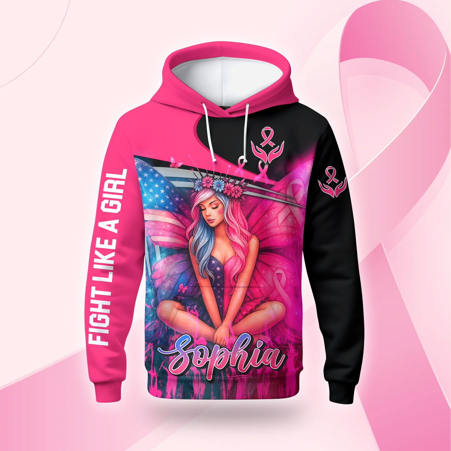 Personalized Fight Like A Fairy Girl - Breast Cancer Awareness Shirt