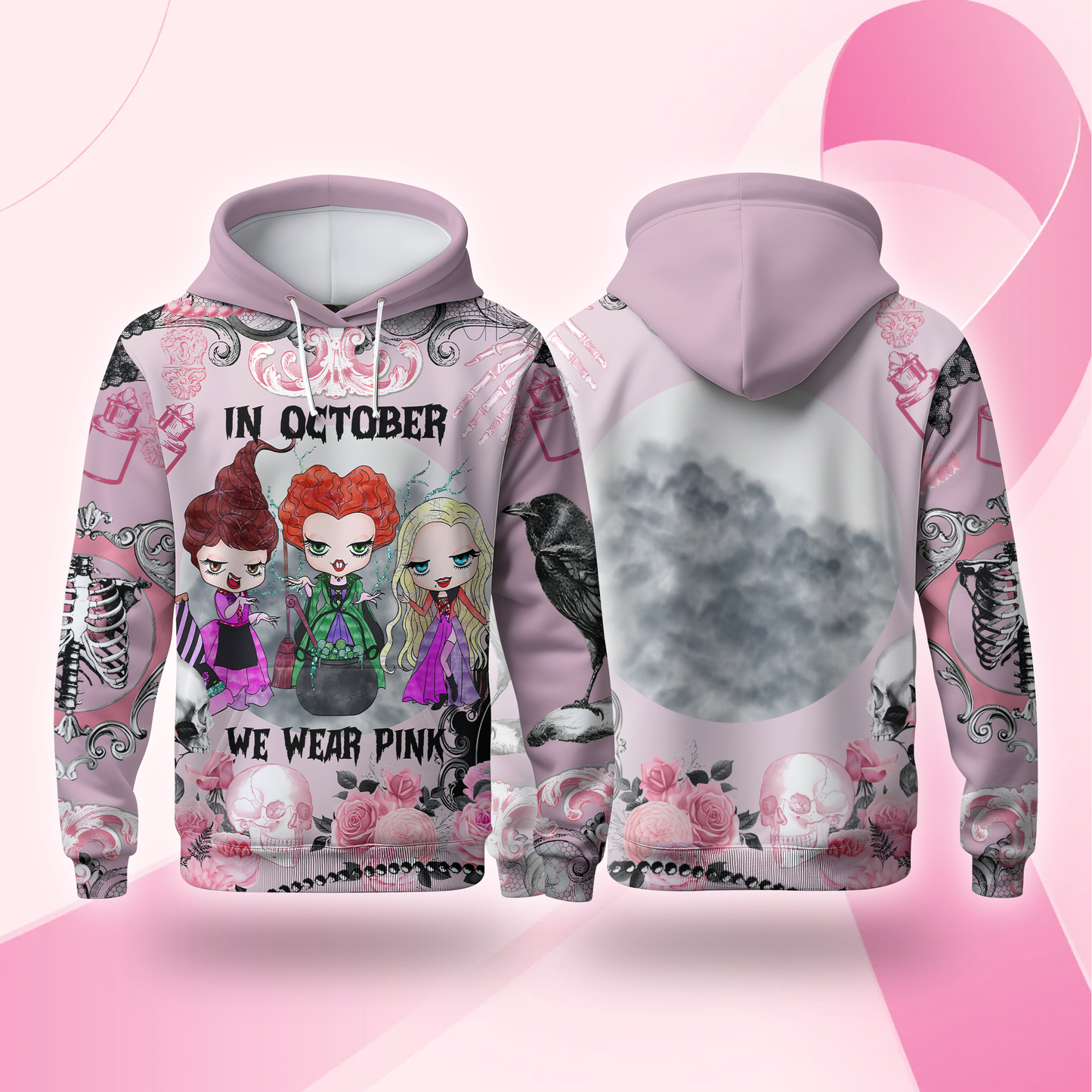 We Wear Pink Witches Halloween - Halloween Shirt, Custom Choo