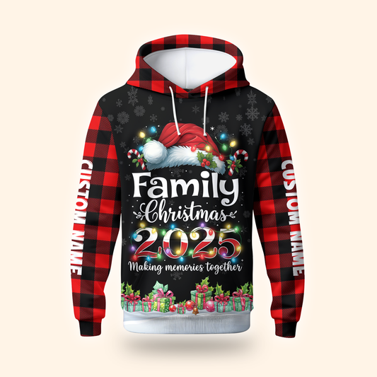 Family Christmas 2025 Hoodie – Making Memories Together, Matching Holiday Zip Up