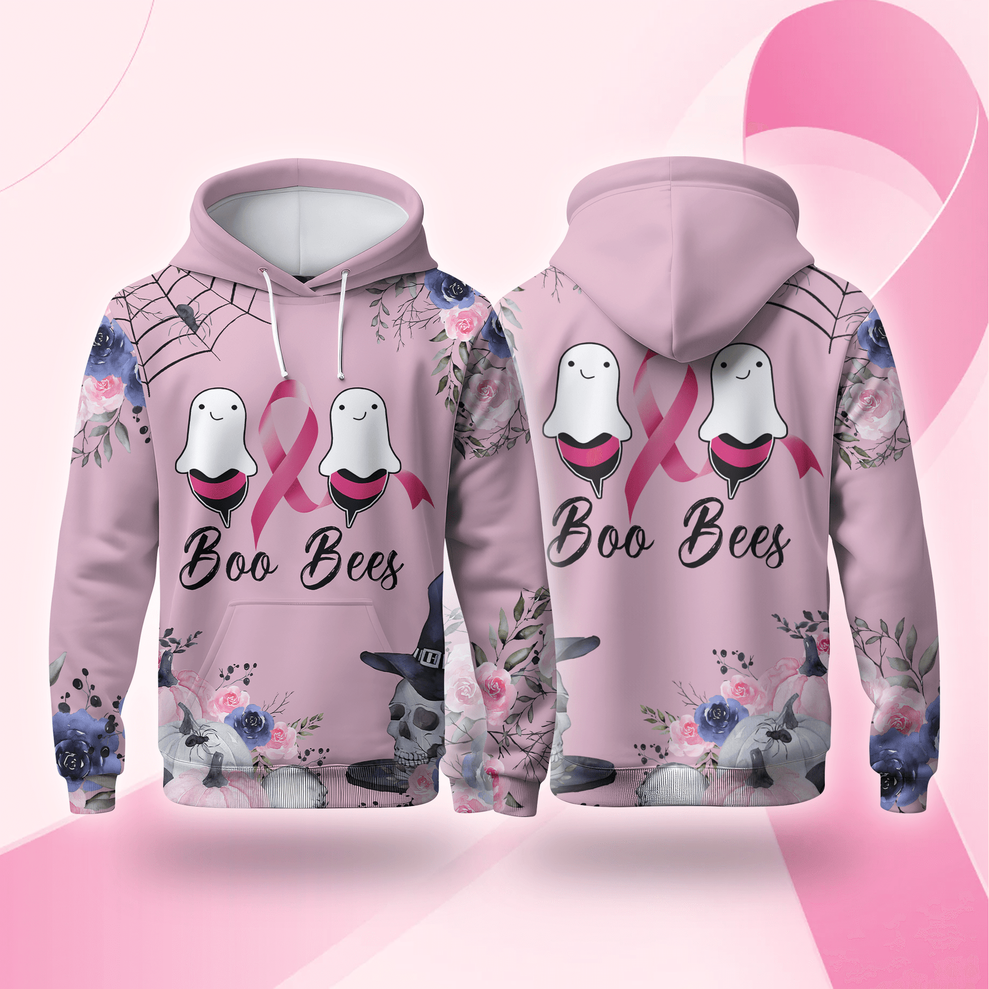 "Boo Bees" Ghost Halloween Awareness - Breast Cancer Awareness shirt, Custom Choo