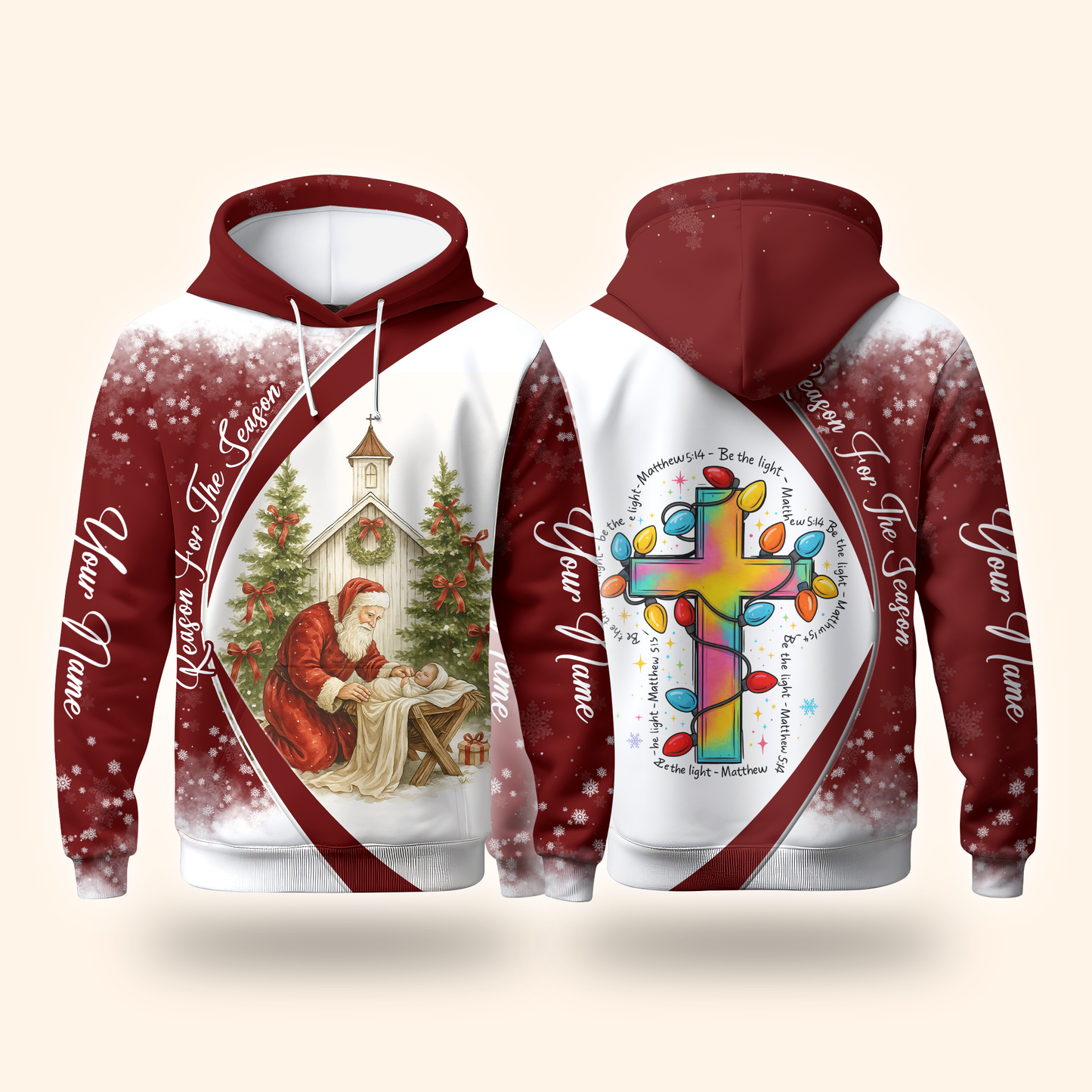 Jesus Is the Reason for the Season Hoodie – Christian Christmas Zip Up