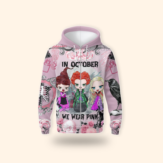 We Wear Pink Witches Halloween - Halloween Shirt, Custom Choo