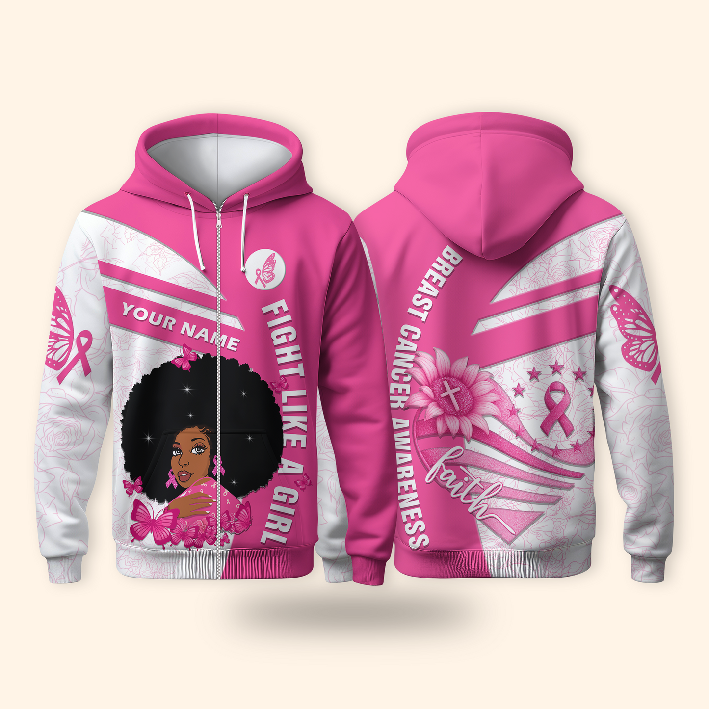 Personalized Fight Like A Black Girl - Breast Cancer Awareness Shirt