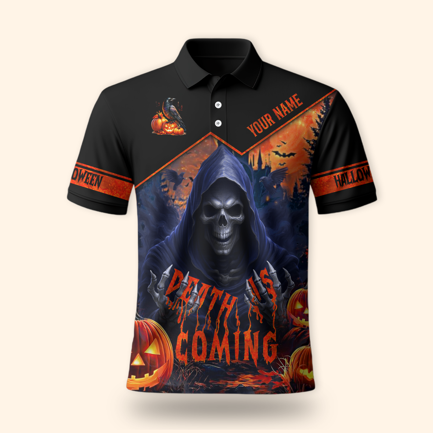 The Grim Reaper Custom Name Halloween shirt, Custom Choo