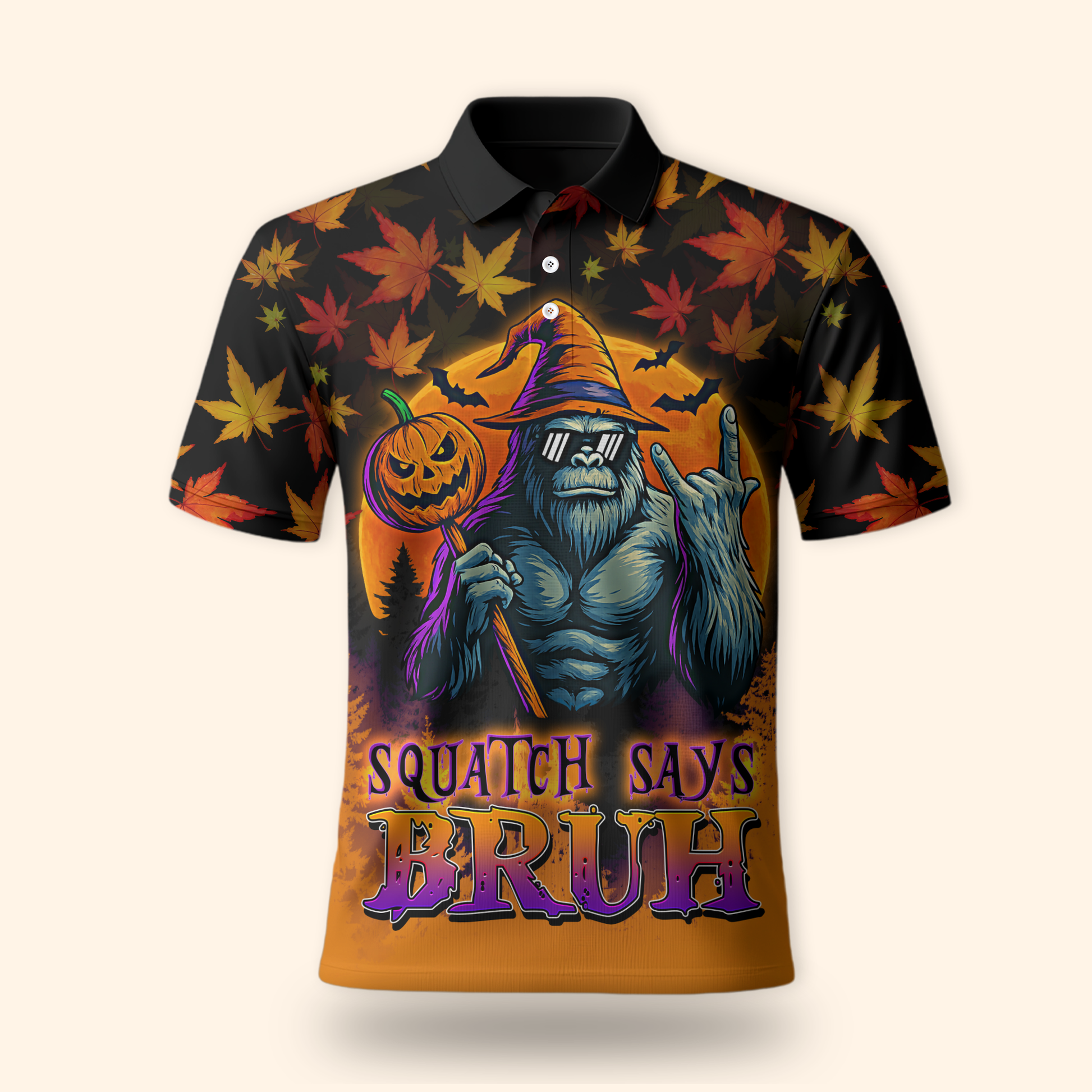 Bigfoot Witch Halloween Pumpkin shirt, Custom Choo