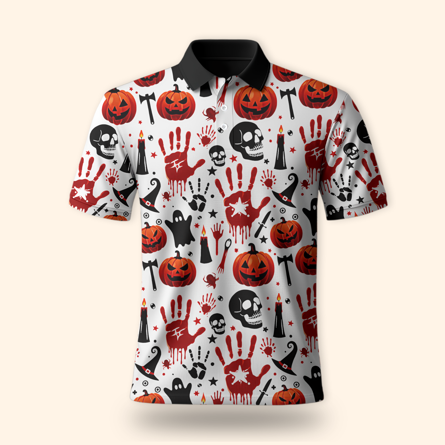 Bloody Handprint and Pumpkin Halloween shirt, Custom Choo