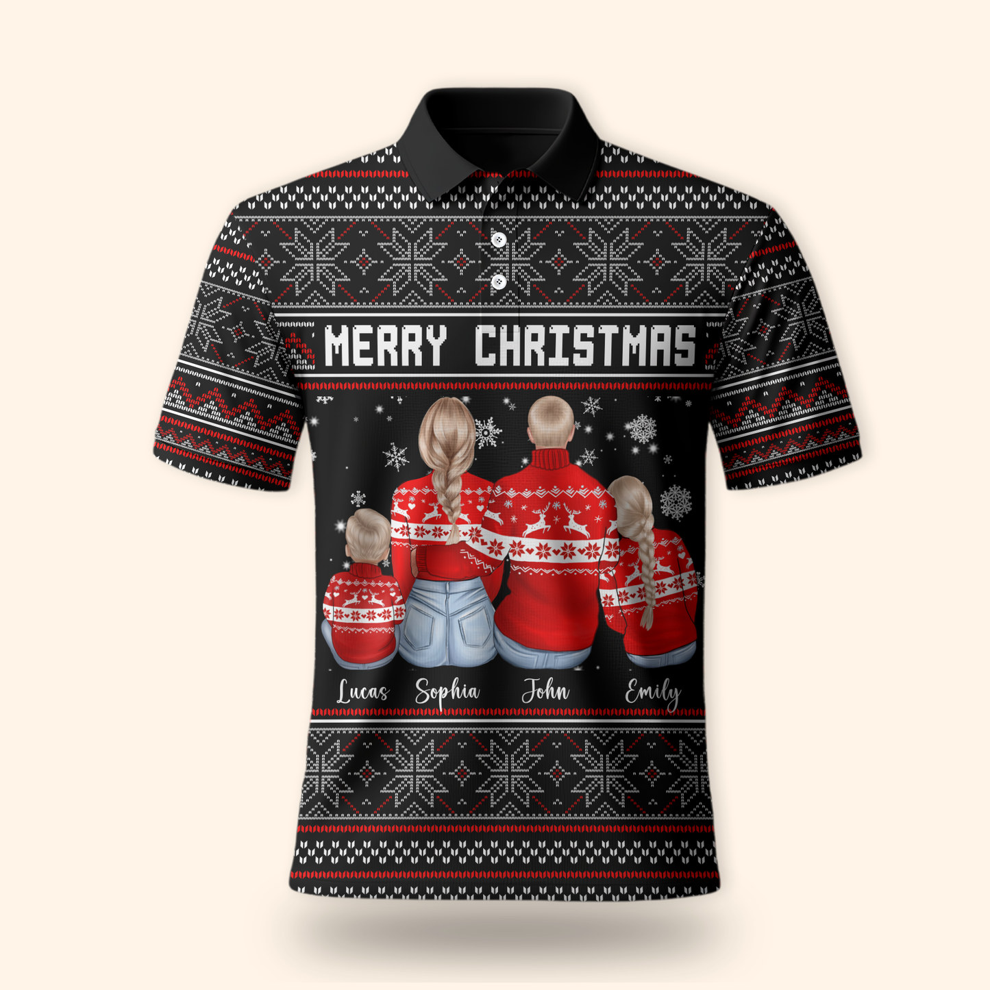 Personalized Family Christmas Hoodie – Custom Name Matching Holiday Outfit
