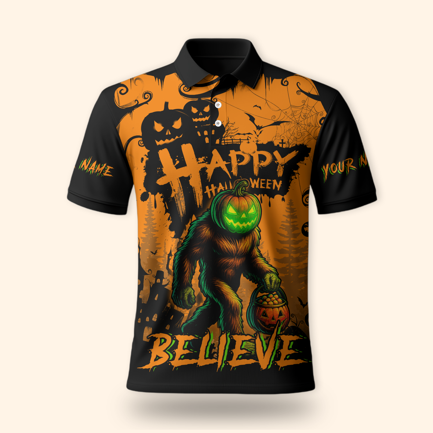 Personalized Sasquatch Pumpkin Head shirt, Custom Choo